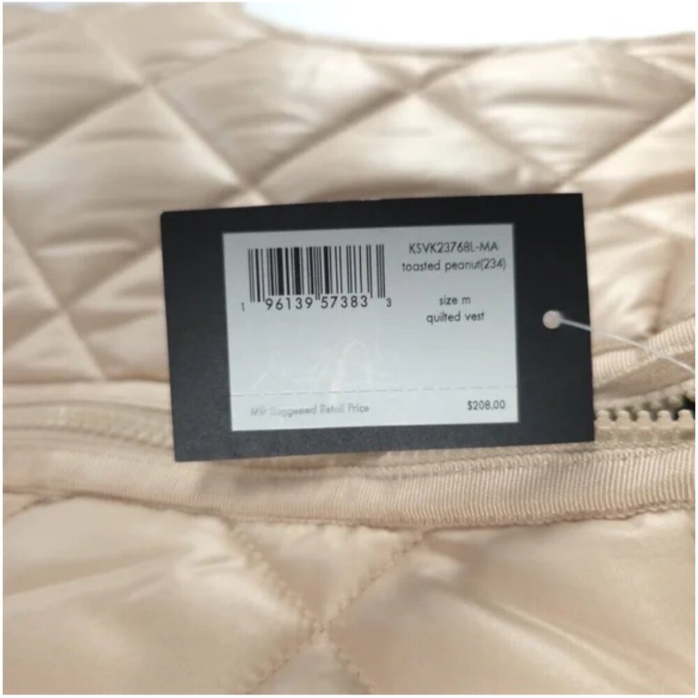 NWT KATE SPADE Full Zip Quilted Toasted Peanut VEST KSVK23768L-MA Size S,L, XL,M - Picture 7 of 9